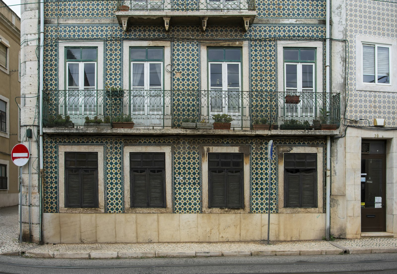 Traditional Portuguese azulejo tile facade